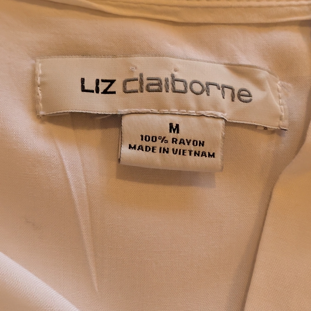 Liz Claiborne White Rayon Blouse